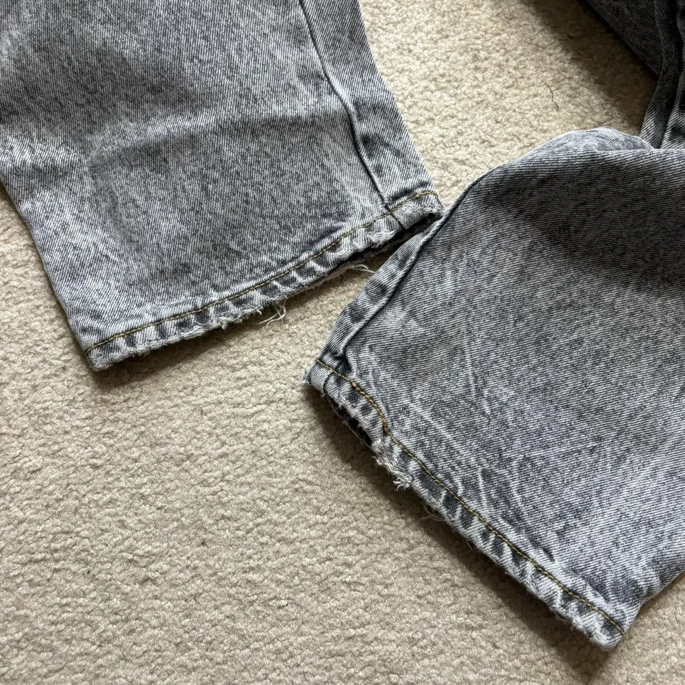 Vtg 80s Gap Jeans 32x30.5 Gray Relaxed Tapered Acid Wash Button Fly Denim Pants